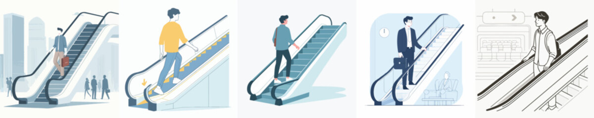 vector character riding an excavator