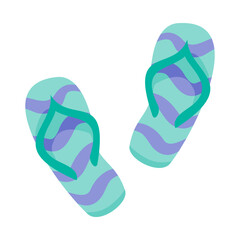 Colorful flip flops designed for summer beach activities