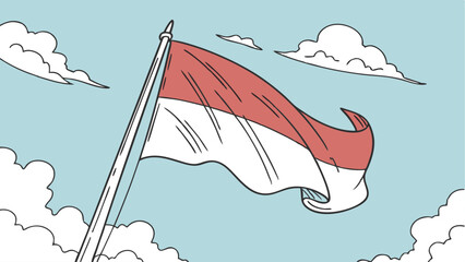 vector illustration of a indonesia independence day flag