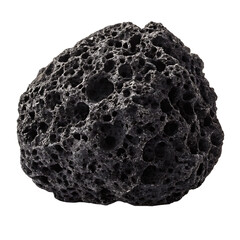 Close-up of a textured volcanic rock against a black background.