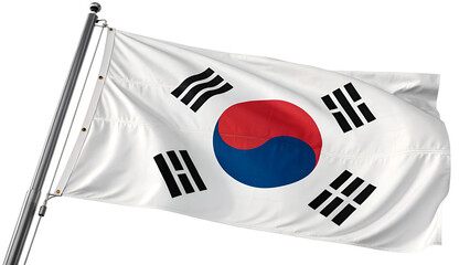 Flag of south Korea isolated on white background 
