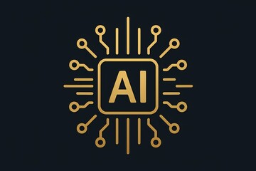 Golden AI Circuit Logo. This image features a golden 'AI' logo integrated with circuit - like lines.