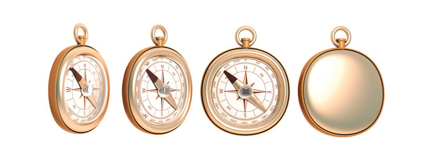 Compass set 3d render illustration icon