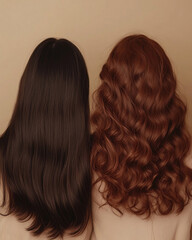 Fototapeta premium two women from the back with long hair