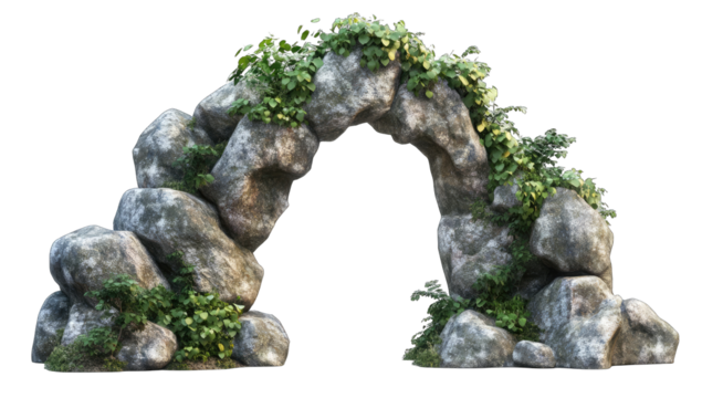 Stone archway, overgrown with foliage