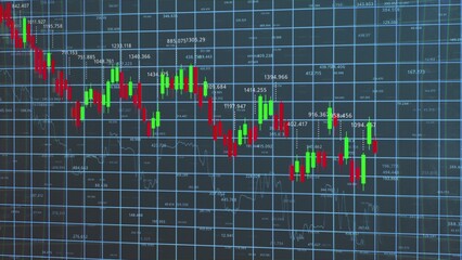 Dynamic Stock Market Analysis: Visual Representation of Trading Trends and Patterns with Color-Coded Indicators Showcasing Market Fluctuations