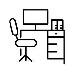 A workspace outline icon, perfect for office apps or productivity interfaces