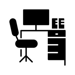 A workspace glyph icon for office, productivity designs