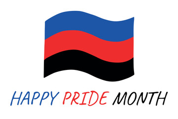 Colorful Polyamory pride flag Happy pride day LGBTQ community Pride Month Vector hand drawn doodle for posters, stickers, logo, cards