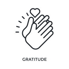 Gratitude Icon Outline Style. Vector Illustration For Graphic Design