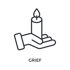 Grief Icon Outline Style. Vector Illustration For Graphic Design