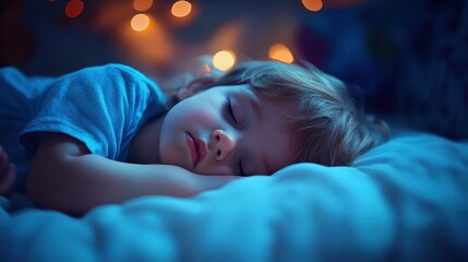 a child sleeping while growing taller, with visualized growth hormone releasing during deep sleep.