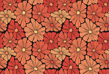 Seamless Retro Floral Pattern – Mid-Century Modern Inspired