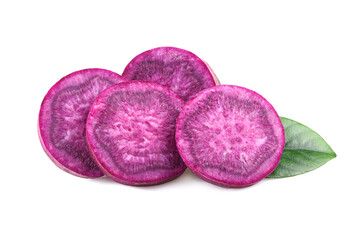 purple sweet potato isolated on white background