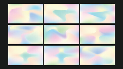 Minimal Pastel Fluid Gradient with Background Set