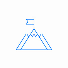 mountain peak flag icon sign vector