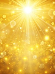 Sunshine Yellow Abstract Background with Sparkling Light Particles Floating