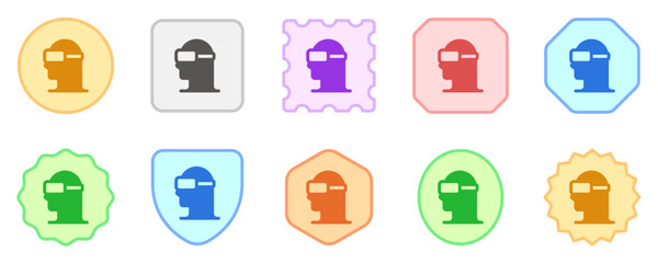 Editable VR goggles, virtual reality vector icon. AI technology, artificial intelligence, computer. Part of a big icon set family. Perfect for web and app interfaces, presentations, infographics, etc