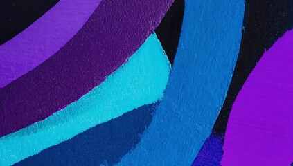 Abstract background with wide blue and purple lines. Artistic painting painted with oil or acrylic paints