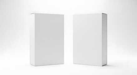 Naklejka premium Two Blank White Boxes on Seamless Background
