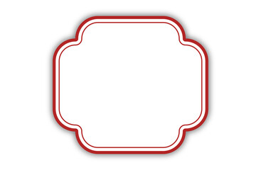 イラスト素材・影付き二角丸フレームと赤いライン