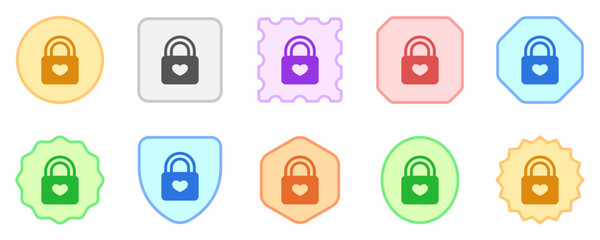 Editable heart lock, love lock vector icon. Wedding, valentine, love, celebration. Part of a big icon set family. Perfect for web and app interfaces, presentations, infographics, etc