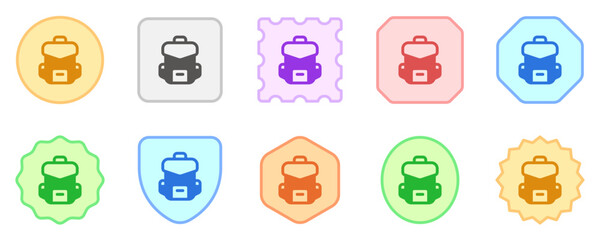 Editable backpack, bag, rucksack vector icon. . School, travel, hiking, backpacking. Part of a big icon set family. Perfect for web and app interfaces, presentations, infographics, etc