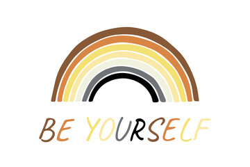 Colorful rainbow shape Bear brotherhood pride flag Happy pride day LGBTQIA community Pride Month Vector hand drawn doodle for posters, stickers, logo, cards