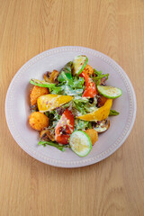 Fresh and delicious salad with dressing