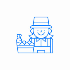 smiling farmer avatar icon sign vector