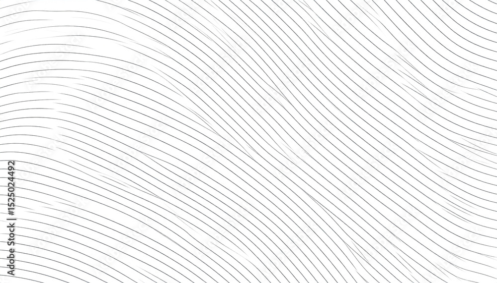 Poster abstract grayscale artwork featuring flowing, curved parallel lines creating a wave-like, textured p