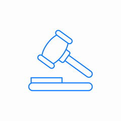 wooden court gavel icon sign vector
