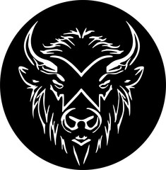 Bull Logo Design, Bison icon silhouette, Buffalo silhouette isolated, Vector illustration Buffalo Logo Design © supermarket