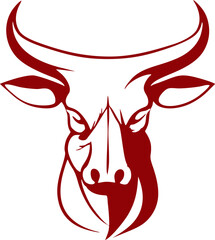 Bull Logo Design, Bison icon silhouette, Buffalo silhouette isolated, Vector illustration Buffalo Logo Design