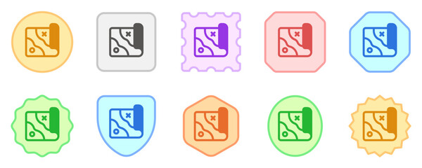 Editable map, adventure, exploration vector icon. Video game, game elements. Part of a big icon set family. Perfect for web and app interfaces, presentations, infographics, etc