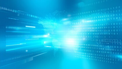 Fototapeta premium business, abstract blue background, blur computer code