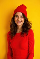 Stylish creative woman with beanie