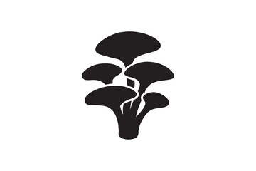 Fungus silhouette on white background.01