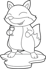 Wolf Red wine Animal Vector Graphic Art Illustration