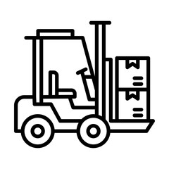 Forklift Material Handling and Warehouse Equipment Single icon