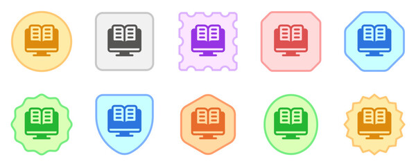 Editable e-book, digital library vector icon. Online learning, course, tutorial. Part of a big icon set family. Perfect for web and app interfaces, presentations, infographics, etc
