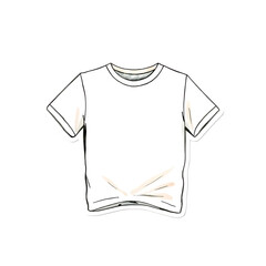 Naklejka premium Hand-drawn watercolor illustrations of clean white T-shirt.