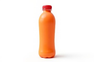 Orange Plastic Bottle with Red Cap - Beverage Container