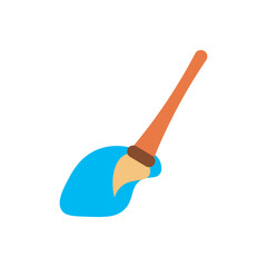 Creative paint brush icon vector. Brush with blue paint stroke for art, creativity, and design concept