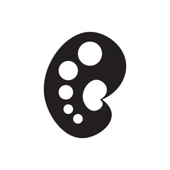 Paint pallet icon vector. Artist palette symbol for creativity, painting, or art tools. 