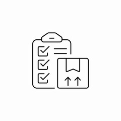 parcel check list icon sign vector