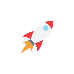 Startup rocket icon vector. Rocket launch for innovation, success, or startup growth. 