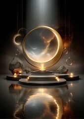 Majestic Zen Pagoda with Double Waterfall