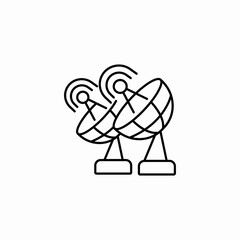 satellite receiver dish icon sign vector