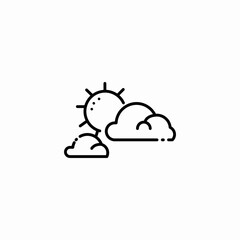 sun clouds icon sign vector